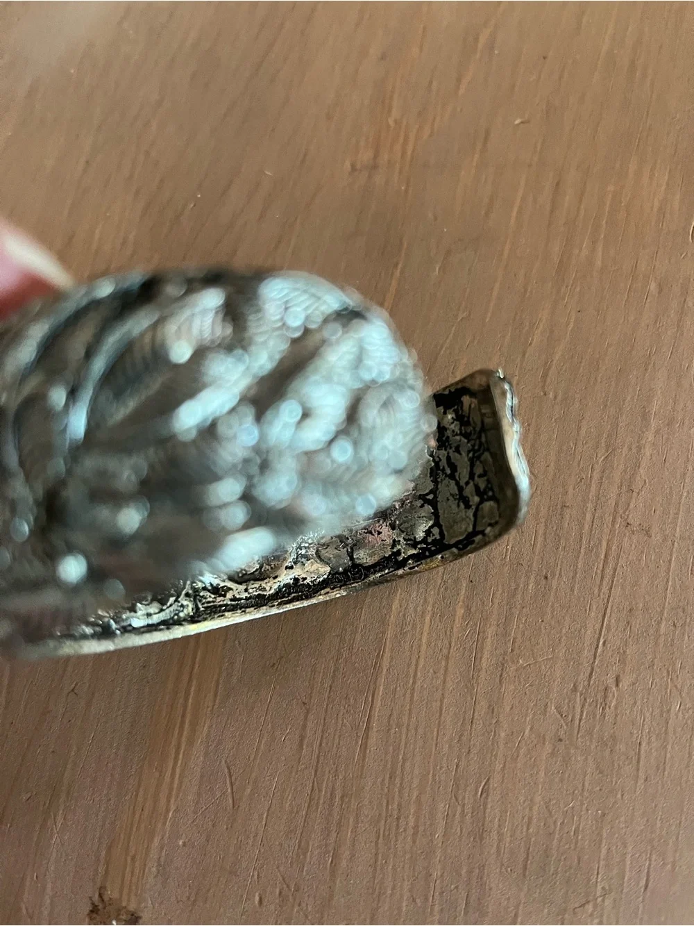 Silver faux turquoise cuff interesting  design vintage unisex